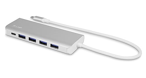 LMP USB-C Hub, USB-A (4) und USB-C (3) 7 Ports, Ladefunktion (BC1.2), externes Netzteil (36W) Silber von LMP