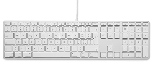 LMP USB Keyboard 110 Keys Wired USB Keyboard with 2X USB and Aluminum Upper Cover - Italian, 17530, Silber/schwarz, 43x11,5x2,8 von LMP