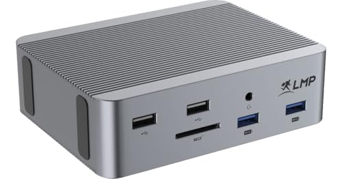 LMP USB4 SuperDock 2 – 15-Port-USB4-Dockingstation – USB4, USB-C, USB-A, HDMI, DisplayPort, Ethernet, Audio, Kartenleser – Aluminiumdesign mit Kensington-Sicherheitssteckplatz von LMP