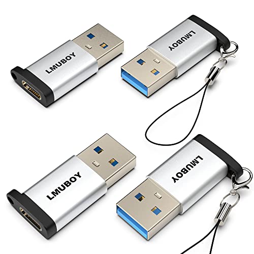 LMUBOY USB C Buchse auf USB 3.0 Stecker Adapter,USB-C Stecker in USB-Stecker konvertieren,Unterstützt Apple MagSafe Ladegerät Watch Series Ultra/8/7 und mehr USB-C Kabel,4-Pack von LMUBOY