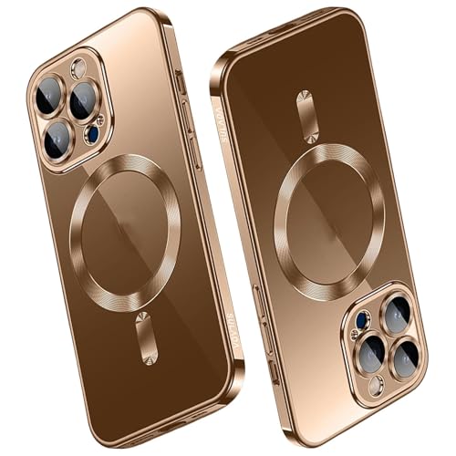 LNGCLTEZ Magnetische Schutzhülle für iPhone 16/16 Pro/16 Plus/16 Pro Max, kompatibel mit MagSafe Vollkamera-Objektivschutz, luxuriöse Beschichtung, kristallklare schlanke Hülle, 16Pro, Gold LNGCLTEZ Magnetische Schutzhülle für iPhone 16/16 Pro/16 Plus/16 Pro Max, kompatibel mit MagSafe Vollkamera-Objektivschutz, luxuriöse Beschichtung, kristallklare schlanke Hülle, 16Pro, Gold von LNGCLTEZ