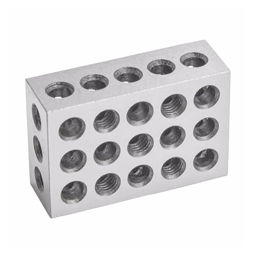 Endmaßsatz 2 Stück/Set 25–50–75 Mm Blöcke Aus Gehärtetem Stahl, 0,005 Zoll, Präzise Abgestimmtes Maschinist 123-Fräswerkzeug, 23 Löcher, 1–2–7,6 Cm Blocklehre(1-2-3") von LNHHG