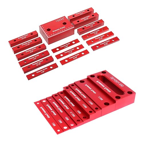 Endmaßsatz Setup-Blöcke For Die Holzbearbeitung – Höhenmessblock-Set Aus Aluminium – Präzisions-Setup-Stangen-Messwerkzeuge For Oberfräse Und Tischkreissäge(9pcs Metric) von LNHHG