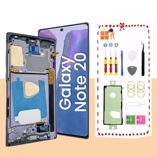 LNONLS AMOLED LCD-Display für Galaxy Note 20 5G, Ersatzteil, 4G, für Samsung Note 20, Touch-Digitizer-Bildschirm mit Rahmen, Toolkits N981U N981W, Grau LNONLS AMOLED LCD-Display für Galaxy Note 20 5G, Ersatzteil, 4G, für Samsung Note 20, Touch-Digitizer-Bildschirm mit Rahmen, Toolkits N981U N981W, Grau von LNONLS