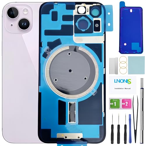 LNONLS Ersatz-Glas für iPhone 14, mit wasserdichtem Rahmen und Kameraobjektiv, professionelles Reparaturwerkzeug-Set, Violett LNONLS Ersatz-Glas für iPhone 14, mit wasserdichtem Rahmen und Kameraobjektiv, professionelles Reparaturwerkzeug-Set, Violett von LNONLS