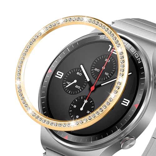 LNQ LUNIQI Watch Lünettenring 47mm, Metall Lünettenring Smartwatch Schutzring mit Strass, Ersetze Smartwatch Ring Anti-Scratch Lünette Rahmenzubehör, Gold LNQ LUNIQI Watch Lünettenring 47mm, Metall Lünettenring Smartwatch Schutzring mit Strass, Ersetze Smartwatch Ring Anti-Scratch Lünette Rahmenzubehör, Gold von LNQ LUNIQI