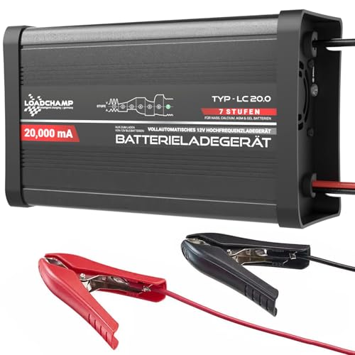 12V Ladegerät LC 20.0 Blei Säure AGM Gel Calcium Batterie Automatik Ladegerät Auto Solar 20Ampere IUoU von LOADCHAMP intelligent charging germany