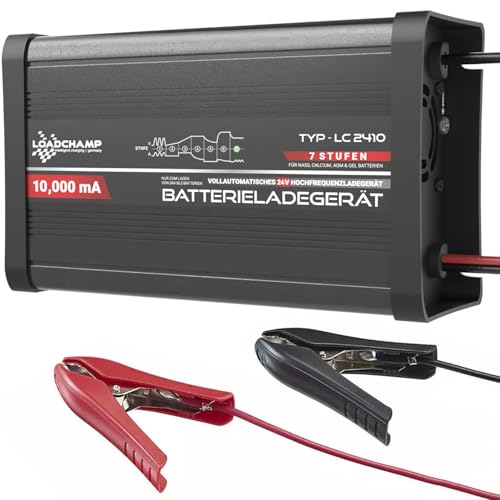 24V Ladegerät LC 2410 Blei Säure AGM Gel Calcium Batterie Automatik Ladegerät LKW Solar 10A IUoU von LOADCHAMP intelligent charging germany