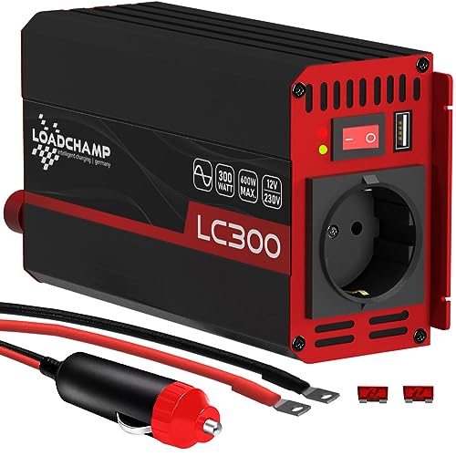 LOADCHAMP Wechselrichter 300W / 600W Reiner Sinus Spannungswandler 12v 230v Inverter LCD-Display Stromerzeuger Solar Wohnmobil von LOADCHAMP intelligent charging germany