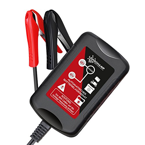 Loadchamp Automatik 6V 12V 1,5A (1500mAh) Batterie Ladegerät Blei Akku Motorrad KFZ NASS AGM Gel von LOADCHAMP intelligent charging germany