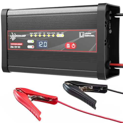 Loadchamp LiFePO4 Ladegerät 12V 20A Lithium Batterie Solarbatterie Solar Ladegerät autotatisch von LOADCHAMP intelligent charging germany