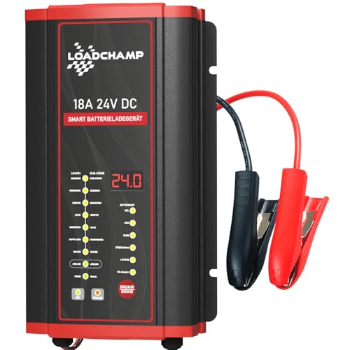Loadchamp LiFePO4 Ladegerät 24V 18A Lithium Batterie Solar Solarbatterie Autobatterie Blei-Säure Gel AGM von LOADCHAMP intelligent charging germany