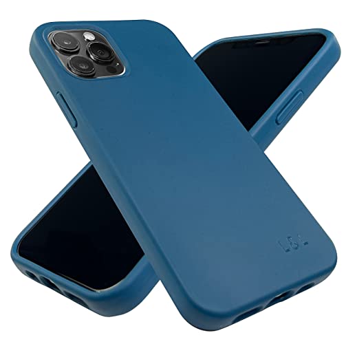 Biologisch abbaubare Schutzhülle für iPhone 14, plastikfreie, umweltfreundliche Handyhülle, pflanzenbasierte, kompostierbare iPhone 14 Hülle, Premium Zero-Waste Handyhülle (blau) von LOAM & LORE