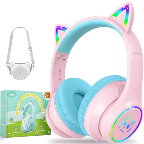 LOBKIN Kinder Kopfhörer mit Tasche, Kopfhörer Kabellos und Kabel Bluetooth für Kinder, Faltbar Einstellbar Over Ear Kopfhörer Kinder für Schule, Reisen LOBKIN Kinder Kopfhörer mit Tasche, Kopfhörer Kabellos und Kabel Bluetooth für Kinder, Faltbar Einstellbar Over Ear Kopfhörer Kinder für Schule, Reisen von LOBKIN