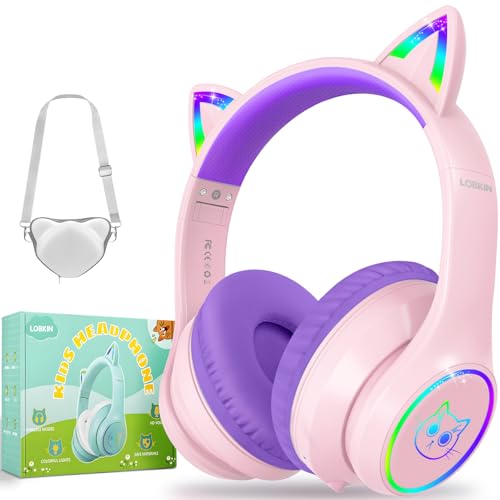 LOBKIN Kinder Kopfhörer mit Tasche, Kopfhörer Kabellos und Kabel Bluetooth für Kinder, Faltbar Einstellbar Over Ear Kopfhörer Kinder für Schule, Reisen LOBKIN Kinder Kopfhörer mit Tasche, Kopfhörer Kabellos und Kabel Bluetooth für Kinder, Faltbar Einstellbar Over Ear Kopfhörer Kinder für Schule, Reisen von LOBKIN