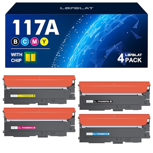 LOFBLAT 117A Toner Set Kompatibel für HP 117A Toner Set für HP Color Laser 179fwg Toner für Color Laser 178nwg 179fnw 178nw 150nw 178 179 W2070A W2071A W2072A W2073A (Schwarz Cyan Gelb Magenta) von LOFBLAT