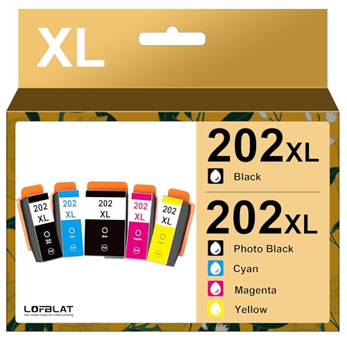 LOFBLAT 202XL 202 XL Druckerpatronen Multipack Ersatz für Epson 202 202XL patronen für Epson xp 6100 patronen für Epson Expression Premium XP-6000 XP-6005 XP-6100 XP-6105 XP6000 XP6005(5er-Pack) von LOFBLAT