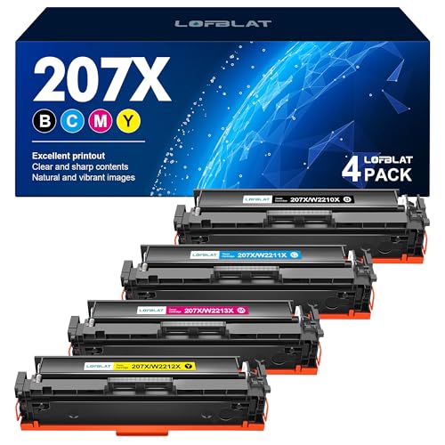 LOFBLAT 207X Toner, Kein Chip, Kompatibel für HP Toner 207A 207X W2210X, für HP Color Laserjet Pro MFP M283fdw M255dw M282nw M283fdn M255nw W2210X W2211X W2212X W2213X Toner von LOFBLAT