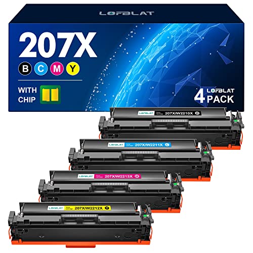 LOFBLAT 207X Toner Set, Ersatz für Toner HP Color Laserjet Pro MFP M283fdw M255dw M282nw M283fdn M255nw M255 M282 M283 Drucker (Mit Chip) von LOFBLAT