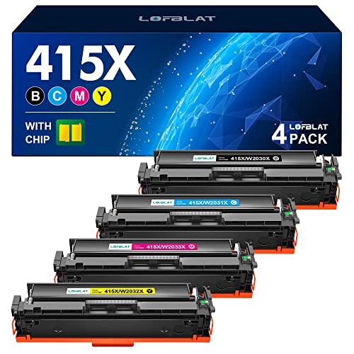 LOFBLAT 415X Toner, Ersatz für Toner HP 415X 415A, für HP Color Laserjet pro MFP M479fdw M479dw M479fdn M454dw M479fnw M454dn W2030X W2032A W2033A W2031A M479 M454 (Mit Chip) von LOFBLAT