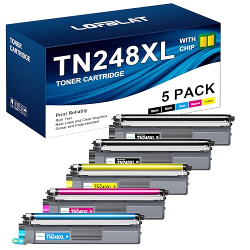LOFBLAT TN248 TN248XL TN-248CMYK TN-248VAL Ersatz für Brother TN-248 TN248 Toner TN-248XL für Brother MFC-L3760CDW Toner MFC-L3740CDW MFC-L3740CDWE DCP-L3560CDW L8390CDW DCP-L3520CDW L3520CDWE,5 Pack von LOFBLAT