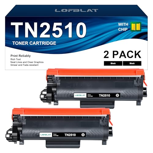 LOFBLAT TN2510 TN-2510 Toner Hohe Kapazität 1200 Seiten Ersatz für Brother HL-L2400DWE,HL-L2445DW,DCP-L2620DW,DCP-L2660DW,DCP-L2665DW,MFC-L2800DW,MFC-L2827DWXL,MFC-L2835DW,MFC-L2860DDW,MFC-L2860DW. WE von LOFBLAT