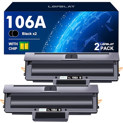 LOFBLAT W1106A 106A Toner Kompatibel für HP 106A Toner für HP Laser MFP 135wg Toner für HP Laser 107w 107a 107r MFP 137fwg 137fnw 135w 135a 135r (Schwarz, 2er-Pack) von LOFBLAT