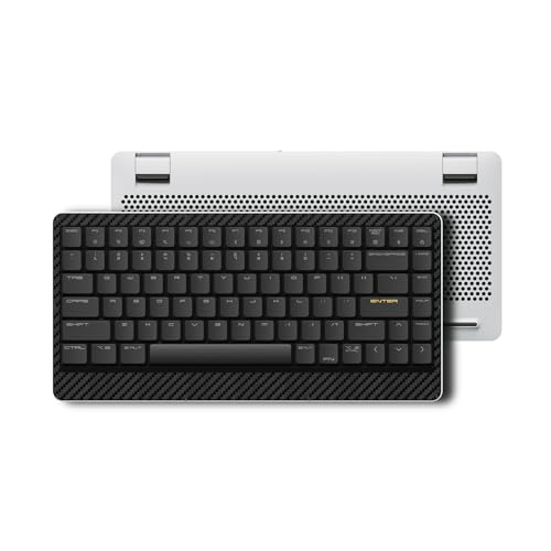 Edge Mechanische Tastatur mit niedrigem Profil, 75% wiederaufladbar und kabelgebundene Verbindung für Window, Mac/POM-Switches 2.0, Kohlefaser-Obergehäuse, MG-Legierung(Metallic Silber)US-Layout von LOFREE