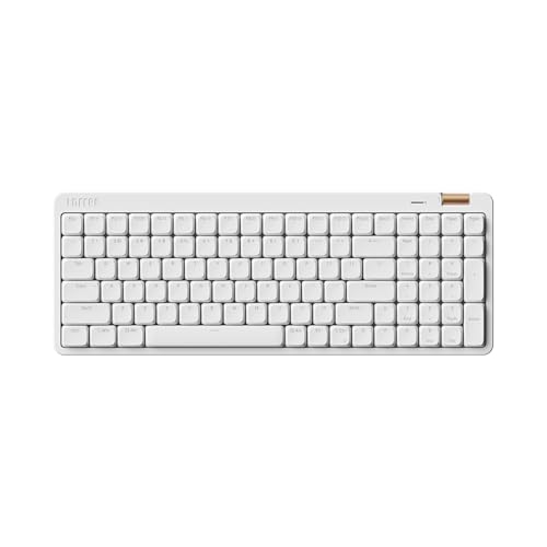Flow Lite100 Tasten Low Profile Mechanische Tastatur, Swappable Wiederaufladbare Kabellose Tastatur mit 2.4G Empfänger, Bluetooth und Kabelanschluss für Windows,Mac/Linear Switch(Off-White)US-Layout von LOFREE