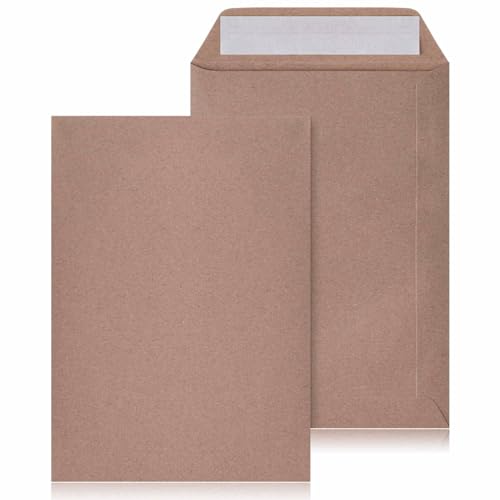 LOGIC PACK Briefumschläge DIN B5 ohne Fenster Selbstklebend - Kuvert B5 Umschläge Braun - Briefumschlag 176 x 250 mm - Briefkuvert ohne Fenster Versandtaschen B5 - Große Briefhüllen (500 Stück) von LOGIC PACK