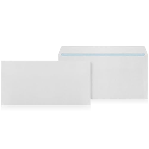 LOGIC PACK Briefumschläge DIN Lang ohne Fenster Selbstklebend - Kuvert DL Umschläge Weiß - Briefumschlag 110 x 220 mm - Briefkuvert ohne Fenster Versandtaschen - Weiss Briefhüllen (1000 Stück) von LOGIC PACK