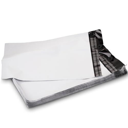 LOGIC PACK 100 Versandtaschen Plastik Versandbeutel Folienversandtaschen 45x55 cm Versandtüten für Kleidung mit Abreißsystem Wasserdicht Selbstklebend von LOGIC PACK