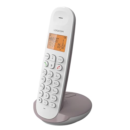 Logicom ILOA 155T Schnurloses Festnetztelefon mit Anrufbeantworter – Solo – Analoges und DECT-Telefon – Taupe von LOGICOM
