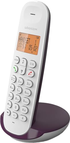 Logicom ILOA 150 Schnurloses Festnetztelefon ohne Anrufbeantworter – Solo – analoge und dect-Telefone – Aubergine von LOGICOM