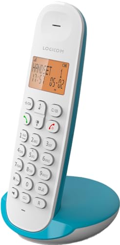 Logicom ILOA 150 Schnurloses Festnetztelefon ohne Anrufbeantworter – Solo – analoge und dect-Telefone – Türkis von LOGICOM