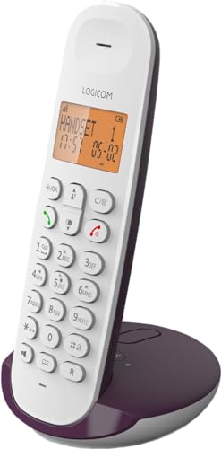 Logicom Iloa 155T Schnurloses Festnetztelefon mit Anrufbeantworter – Solo – analoge und DECT-Telefone – Aubergine von LOGICOM