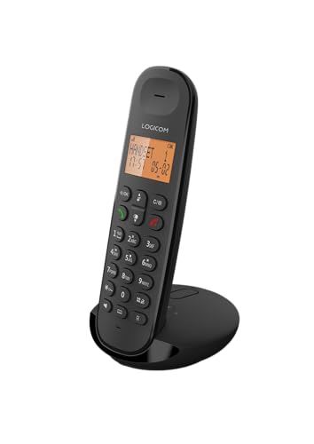 Logicom Iloa 155T Schnurloses Festnetztelefon mit Anrufbeantworter – Solo – analoge und DECT-Telefone – Schwarz von LOGICOM