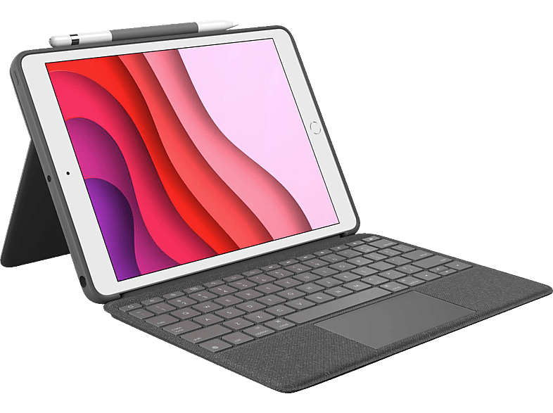 LOGITECH Combo Touch mit Trackpad für iPad (7., 8. und 9. Generation) Tastatur-Case Grau von LOGITECH