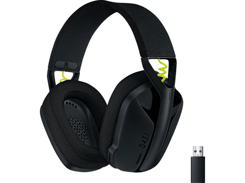 LOGITECH G435 LIGHTSPEED Kompatibel mit Dolby Atmos, PC, PS4, PS5 und Handy, kabelloses, Over-ear Gaming-Headset Bluetooth Schwarz von LOGITECH