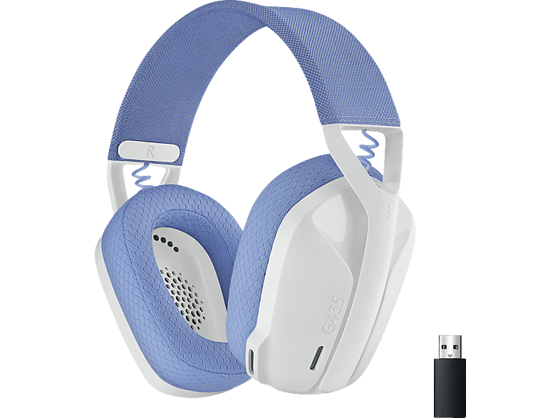LOGITECH G435 LIGHTSPEED Kompatibel mit Dolby Atmos, PC, PS4, PS5 und Handy, kabelloses, Over-ear Gaming-Headset Bluetooth Weiß von LOGITECH