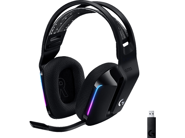 LOGITECH G733 Light Speed LIGHTSYNC RGB kabelloses, Over-ear Gaming Headset Schwarz von LOGITECH