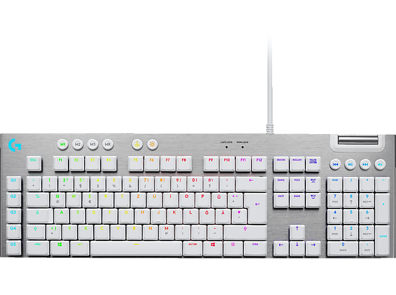 LOGITECH G815 Lightsync, Gaming Tastatur, Mechanisch, Logitech GL Tactile, kabelgebunden, Weiß von LOGITECH