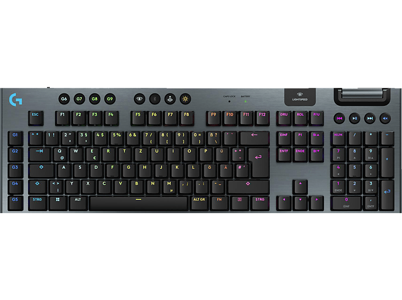 LOGITECH G915 X LIGHTSPEED Double-Shot-PBT-Tastenkappen, für PC/Mac, Gaming-Tastatur, kabellos, Schwarz LOGITECH G915 X LIGHTSPEED Double-Shot-PBT-Tastenkappen, für PC/Mac, Gaming-Tastatur, kabellos, Schwarz von LOGITECH