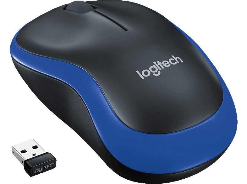 LOGITECH M185 Maus, Schwarz/Blau von LOGITECH