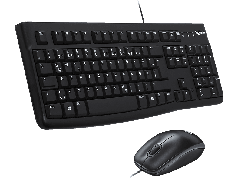 LOGITECH MK120, Tastatur & Maus Set, kabelgebunden, Schwarz von LOGITECH