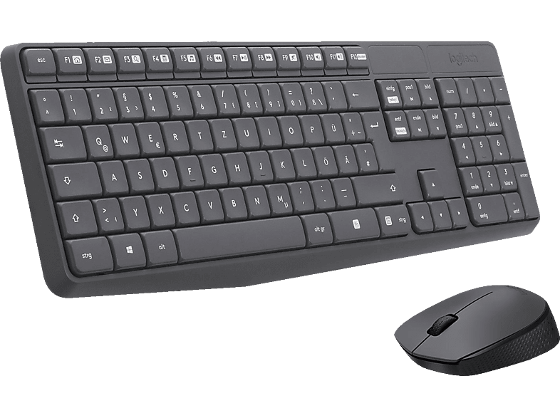 LOGITECH MK235 Combo Wireless, Tastatur & Maus Set, kabellos, Anthrazit von LOGITECH