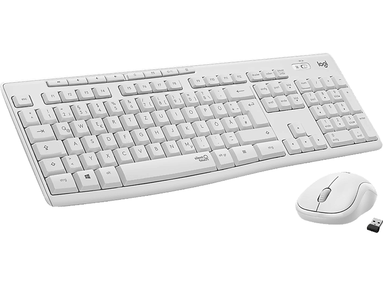 LOGITECH MK295 , Tastatur & Maus Set, kabellos, Weiß von LOGITECH