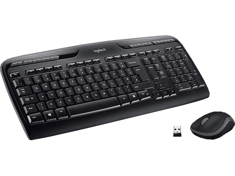 LOGITECH MK330, Tastatur & Maus Set, kabellos, Schwarz von LOGITECH