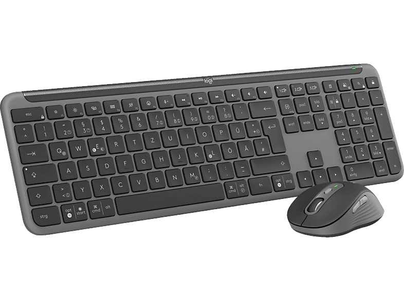 LOGITECH MK950 Signature Slim Combo, Tastatur & Maus Set, kabellos, Graphit von LOGITECH