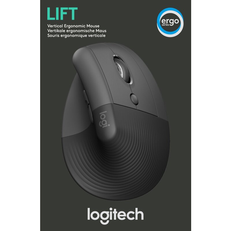 Logitech Maus LIFT, Vertical, Wireless, Bolt, Bluetooth, grafit von LOGITECH